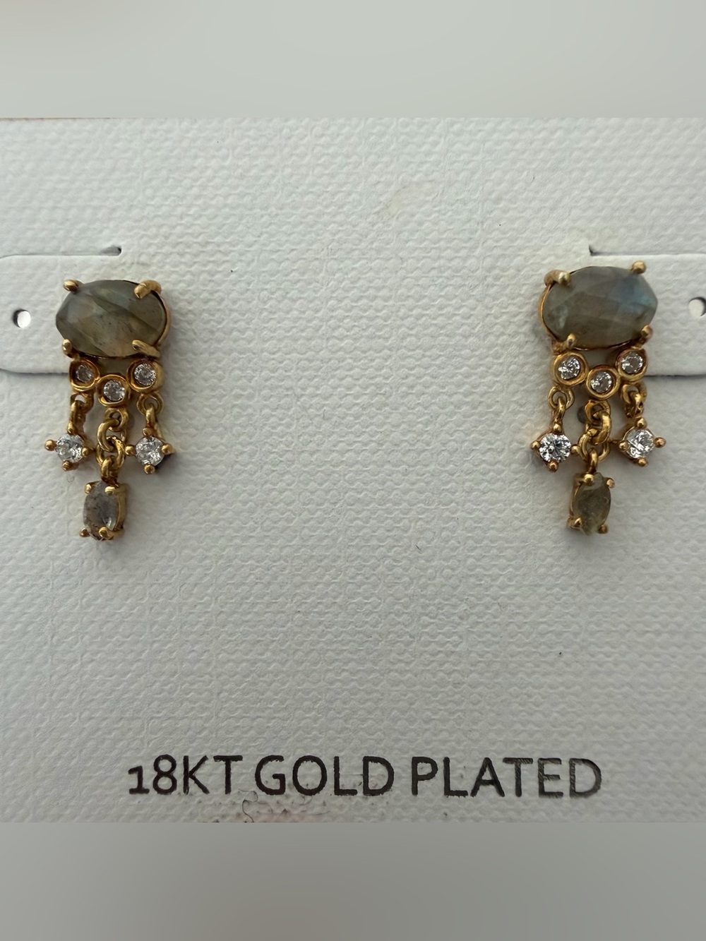 Argento Vivo 18kt gold plated sterling cascading cluster earrings